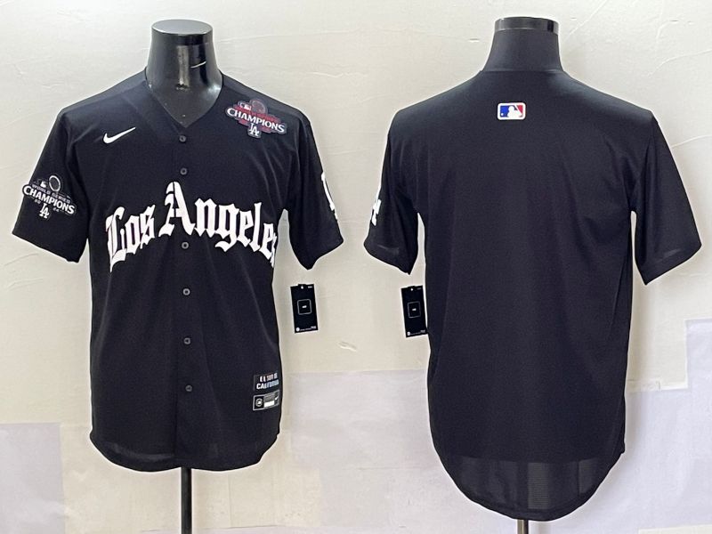 Men Los Angeles Dodgers Blank Black Five generations Joint Name 2025 Nike MLB Jersey style 47